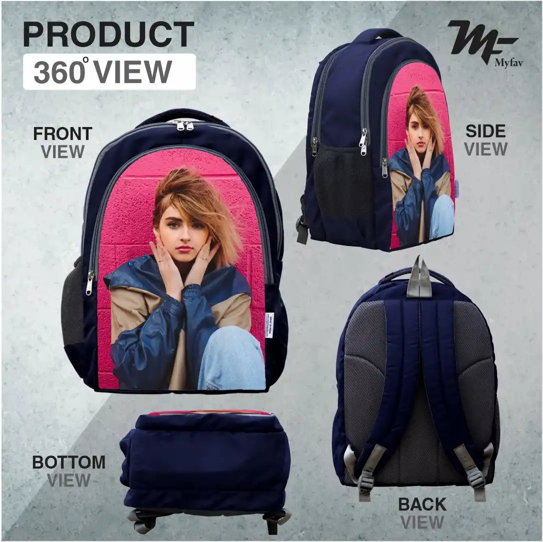 MY FAV Personalized/ Customized Print Laptop Backpack 30 L Laptop Backpack Blue Color