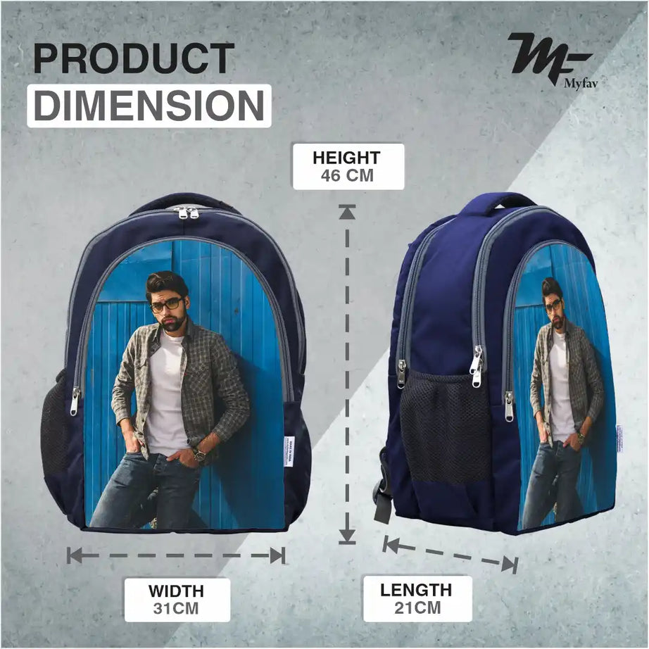 MY FAV Personalized/ Customized Print Laptop Backpack 30 L Laptop Backpack Blue Color
