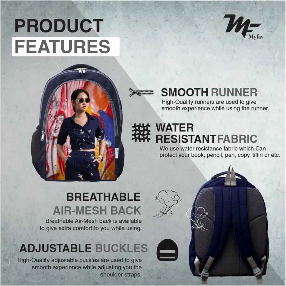 MY FAV Personalized/ Customized Print Laptop Backpack 30 L Laptop Backpack Blue Color