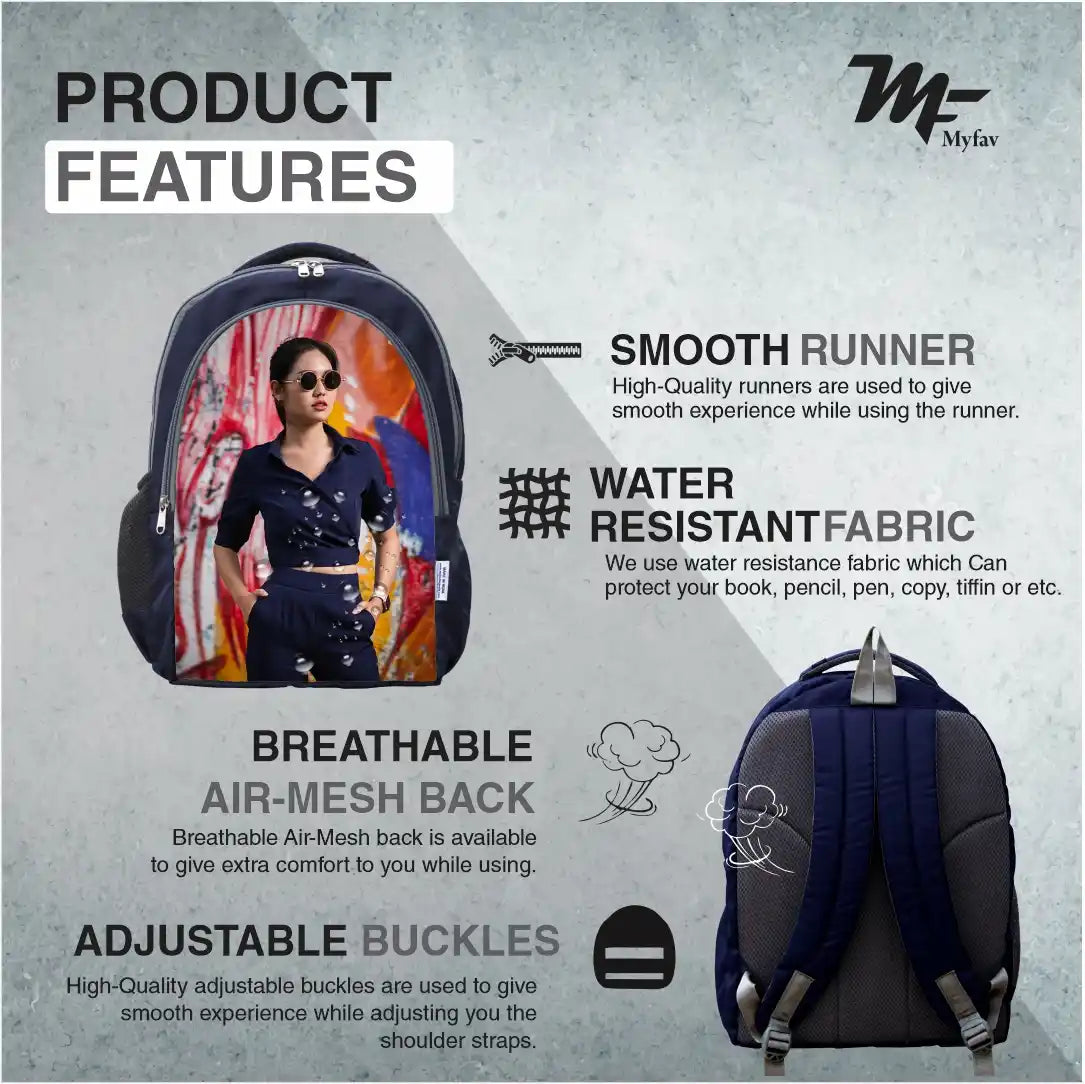 MY FAV Personalized/ Customized Print Laptop Backpack 30 L Laptop Backpack Blue Color