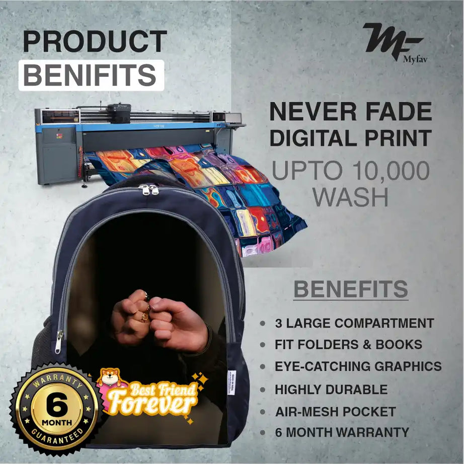 MY FAV Personalized/ Customized Print Laptop Backpack 30 L Laptop Backpack Blue Color