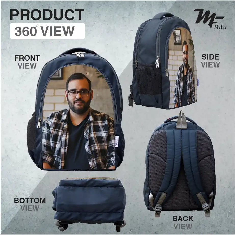 MY FAV Personalized/ Customized Print Laptop Backpack 30 L Laptop Backpack Grey Colour