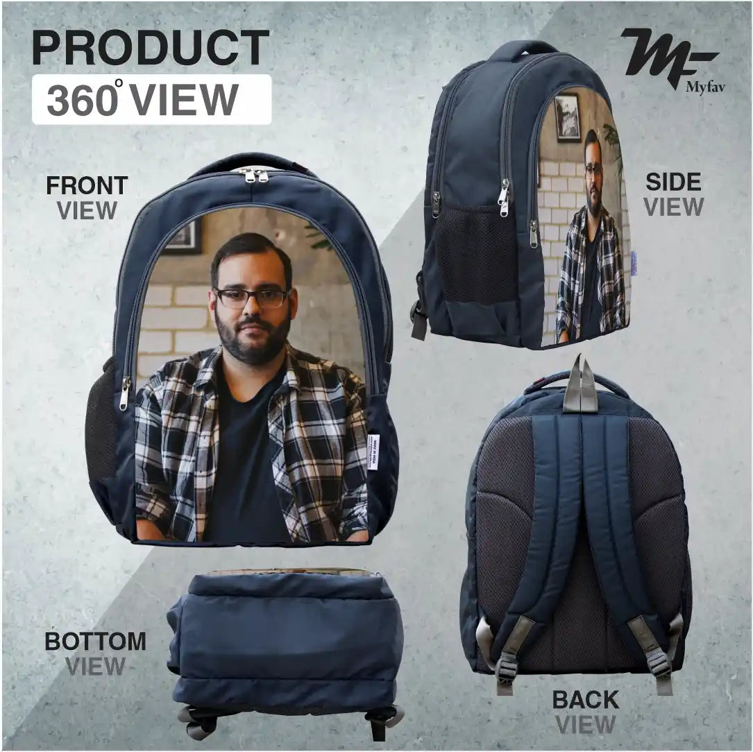 MY FAV Personalized/ Customized Print Laptop Backpack 30 L Laptop Backpack Grey Colour