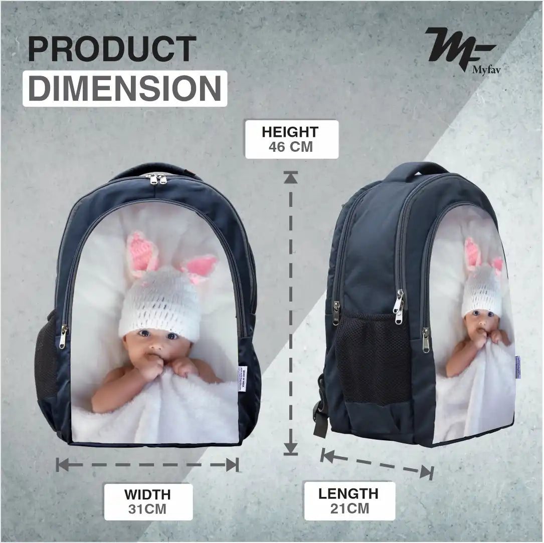 MY FAV Personalized/ Customized Print Laptop Backpack 30 L Laptop Backpack Grey Colour