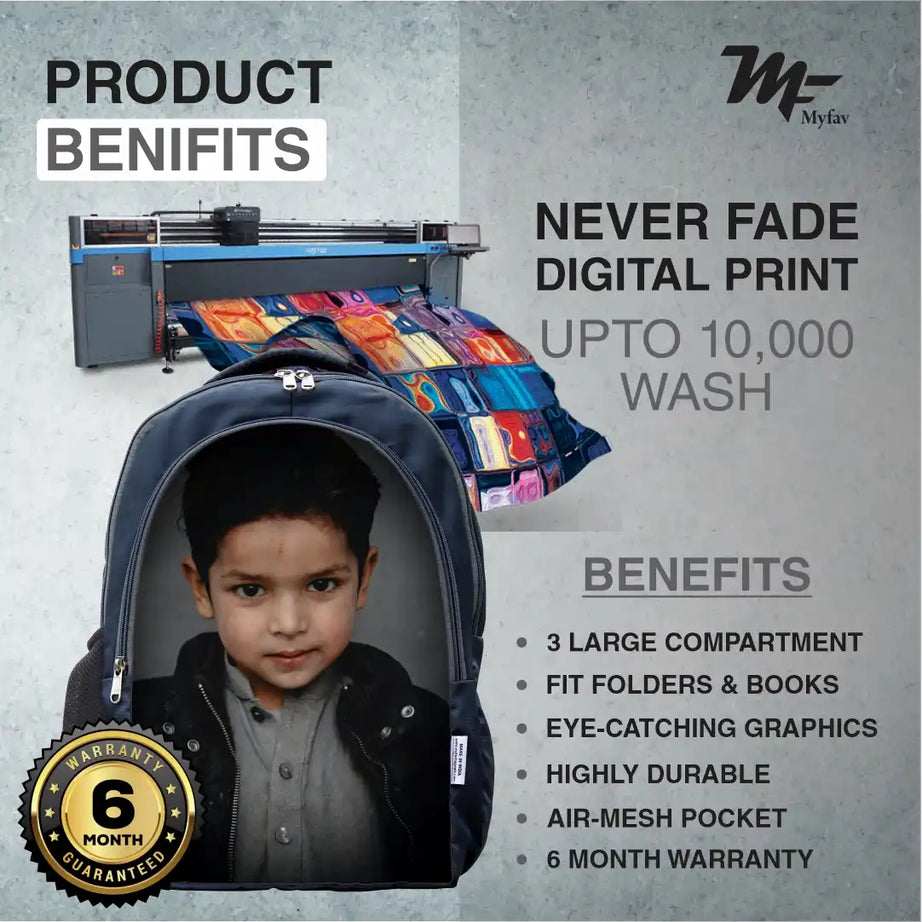 MY FAV Personalized/ Customized Print Laptop Backpack 30 L Laptop Backpack Grey Colour