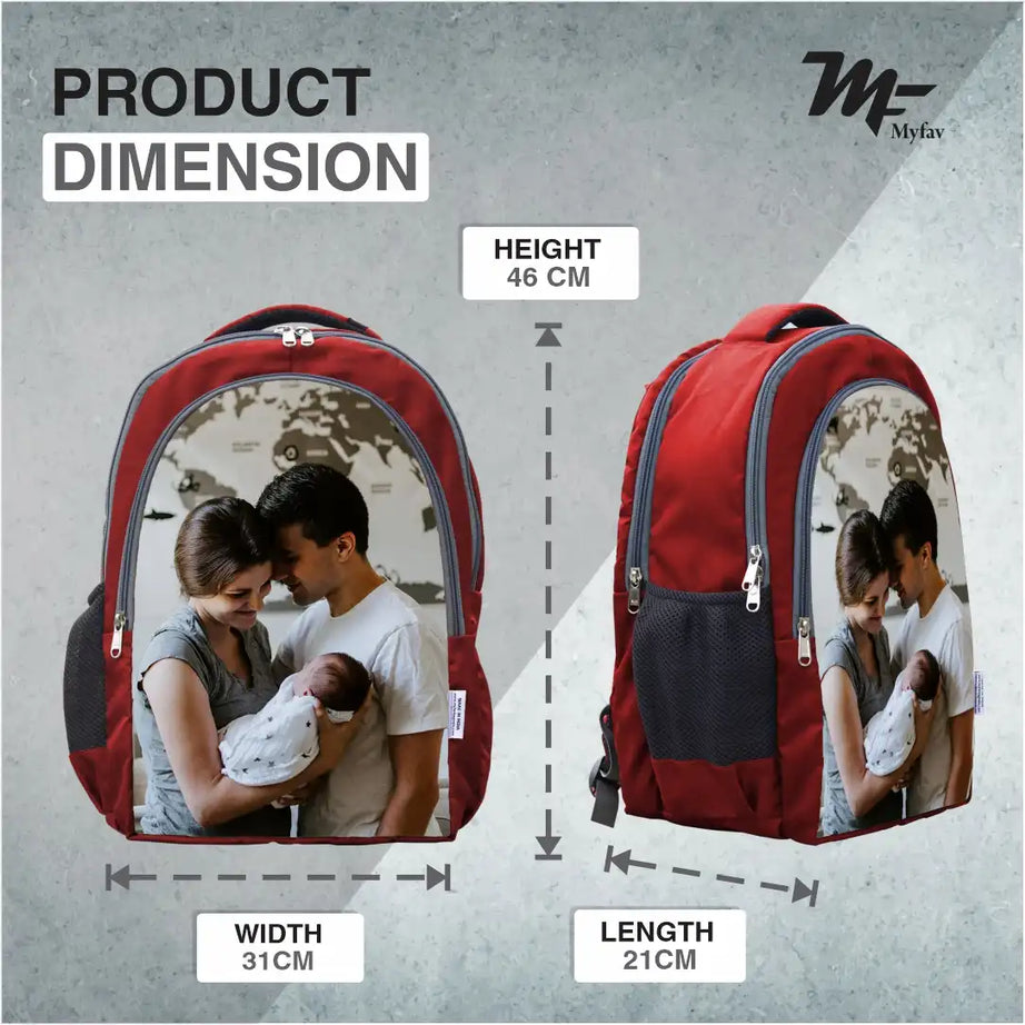 MY FAV Personalized/ Customized Print Laptop Backpack 30 L Laptop Backpack Red Colour