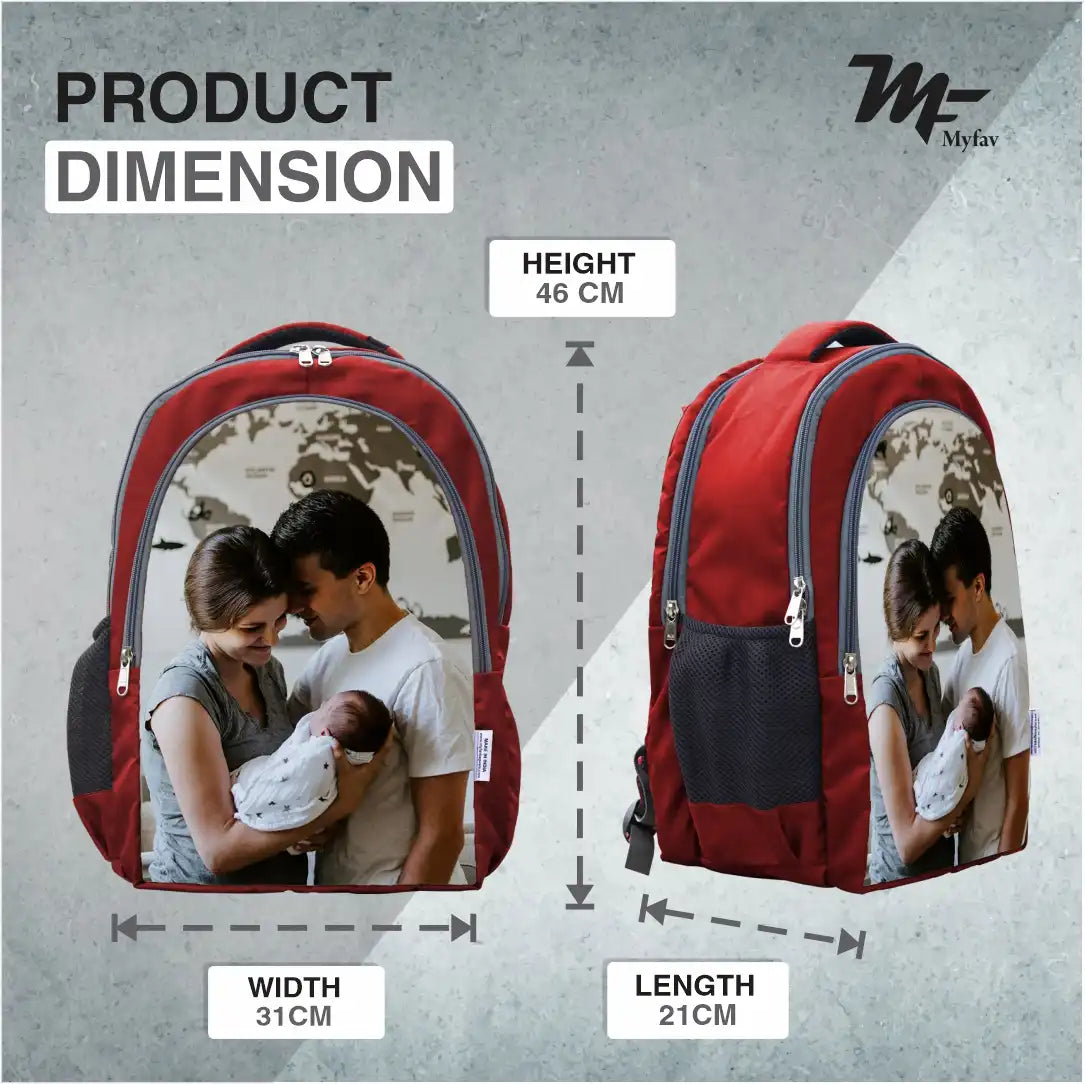 MY FAV Personalized/ Customized Print Laptop Backpack 30 L Laptop Backpack Red Colour