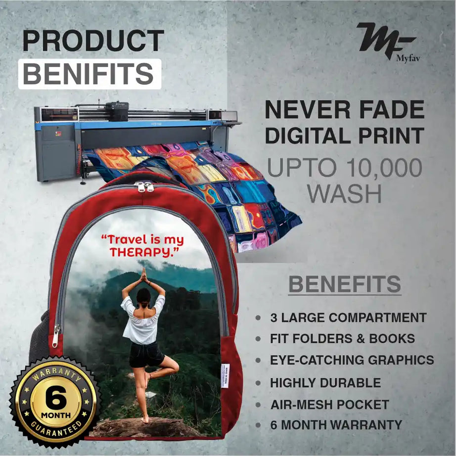 MY FAV Personalized/ Customized Print Laptop Backpack 30 L Laptop Backpack Red Colour