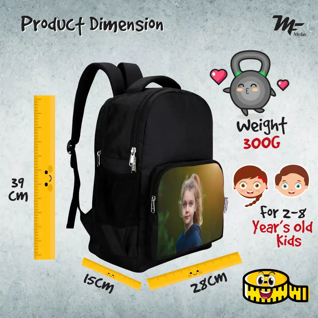 MY FAV Personalized/ Customized Print Kids School Bag For Girls/Boys, School, Casual, Picnic, Nursery-(2 to 10 year Old Kid)