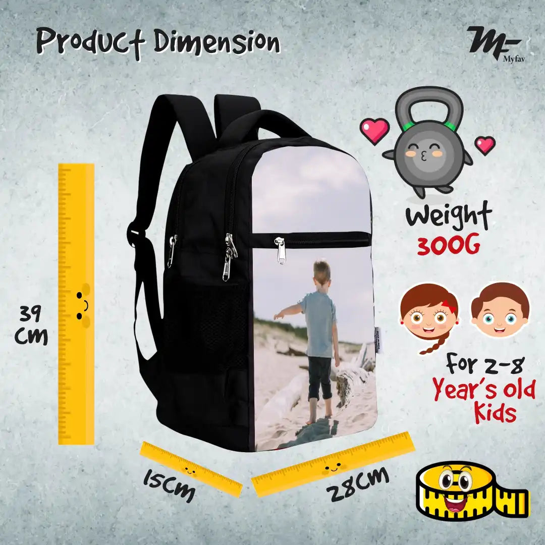 MY FAV Personalized/ Customized Print Kids School Bag For Girls/Boys, School, Casual, Picnic, Nursery-(2 to 10 year Old Kid)