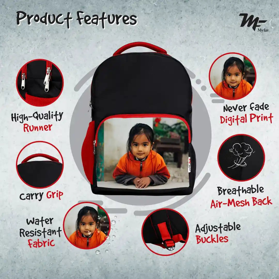 MY FAV Personalized/ Customized Print Kids School Bag For Girls/Boys, School, Casual, Picnic, Nursery-(2 to 10 year Old Kid)