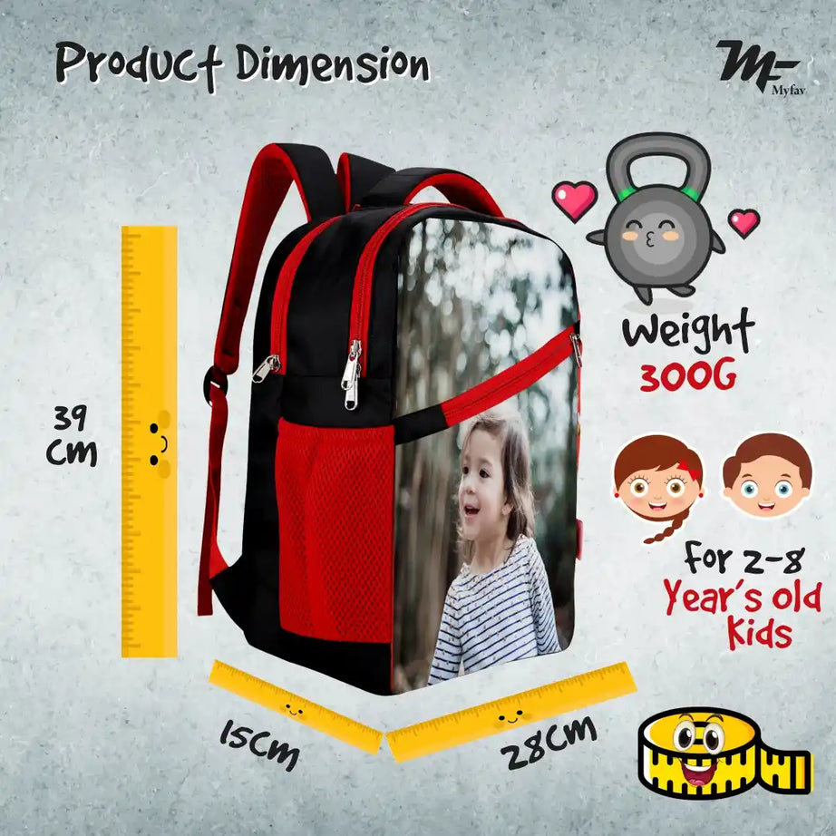 MY FAV Personalized/ Customized Print Kids School Bag For Girls/Boys, School, Casual, Picnic, Nursery-(2 to 10 year Old Kid)