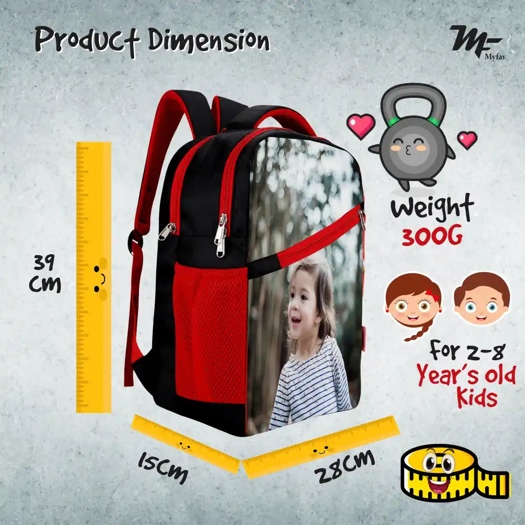 MY FAV Personalized/ Customized Print Kids School Bag For Girls/Boys, School, Casual, Picnic, Nursery-(2 to 10 year Old Kid)