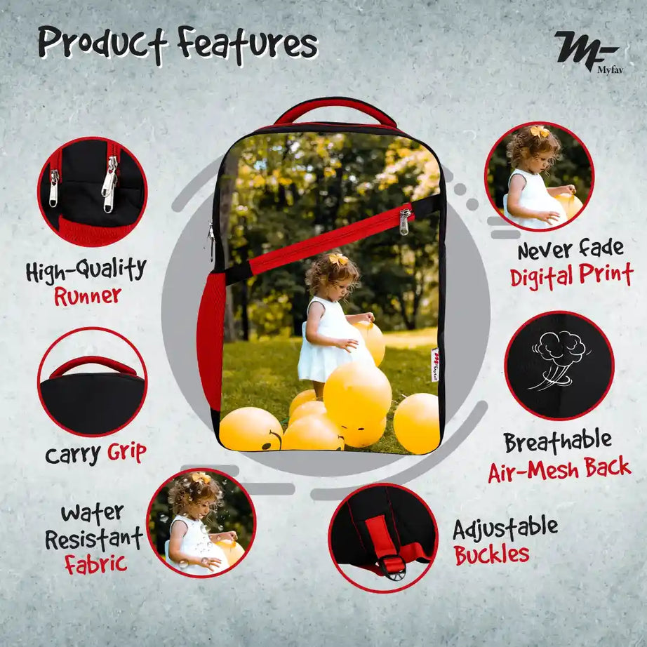 MY FAV Personalized/ Customized Print Kids School Bag For Girls/Boys, School, Casual, Picnic, Nursery-(2 to 10 year Old Kid)