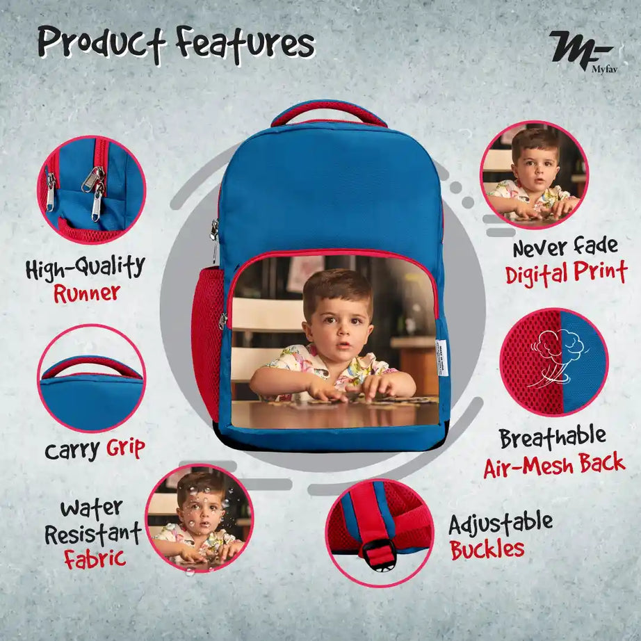 MY FAV Personalized/ Customized Print Kids School Bag For Girls/Boys, School, Casual, Picnic, Nursery-(2 to 10 year Old Kid)