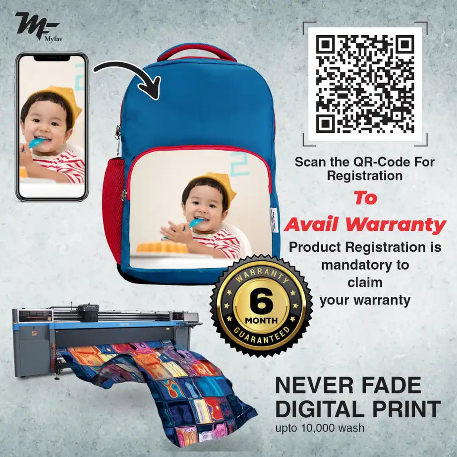MY FAV Personalized/ Customized Print Kids School Bag For Girls/Boys, School, Casual, Picnic, Nursery-(2 to 10 year Old Kid)