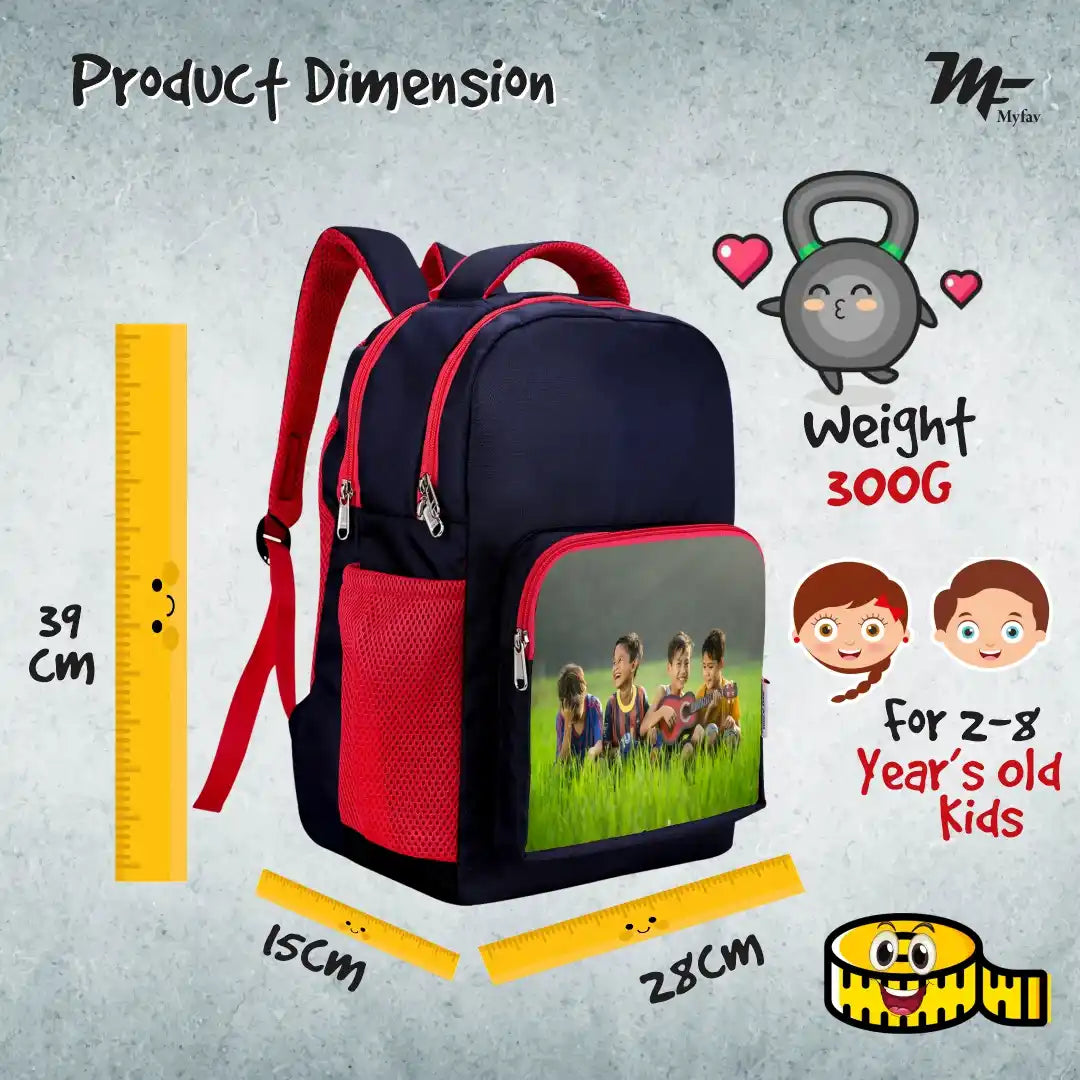 MY FAV Personalized/ Customized Print Kids School Bag For Girls/Boys, School, Casual, Picnic, Nursery-(2 to 10 year Old Kid)