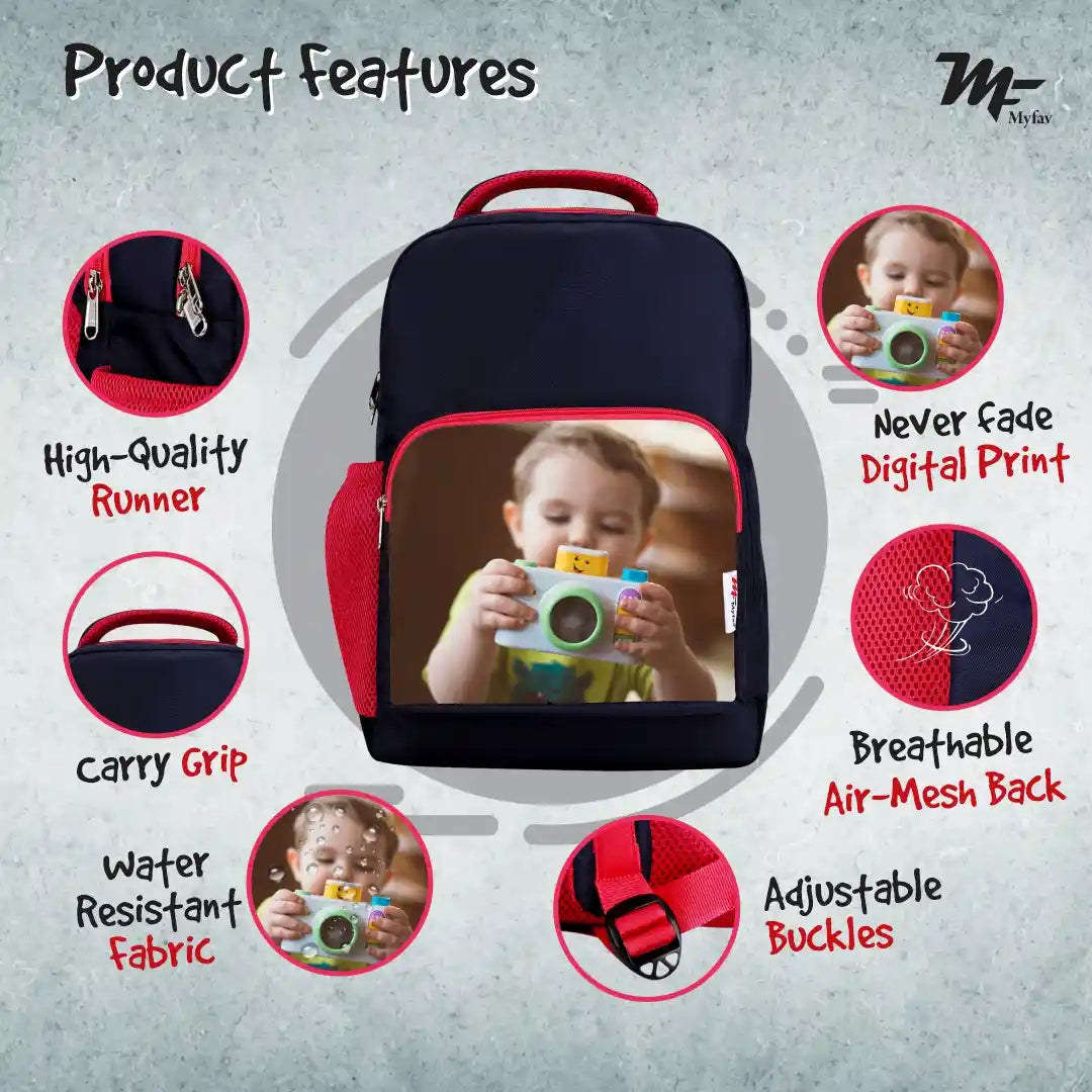 MY FAV Personalized/ Customized Print Kids School Bag For Girls/Boys, School, Casual, Picnic, Nursery-(2 to 10 year Old Kid)