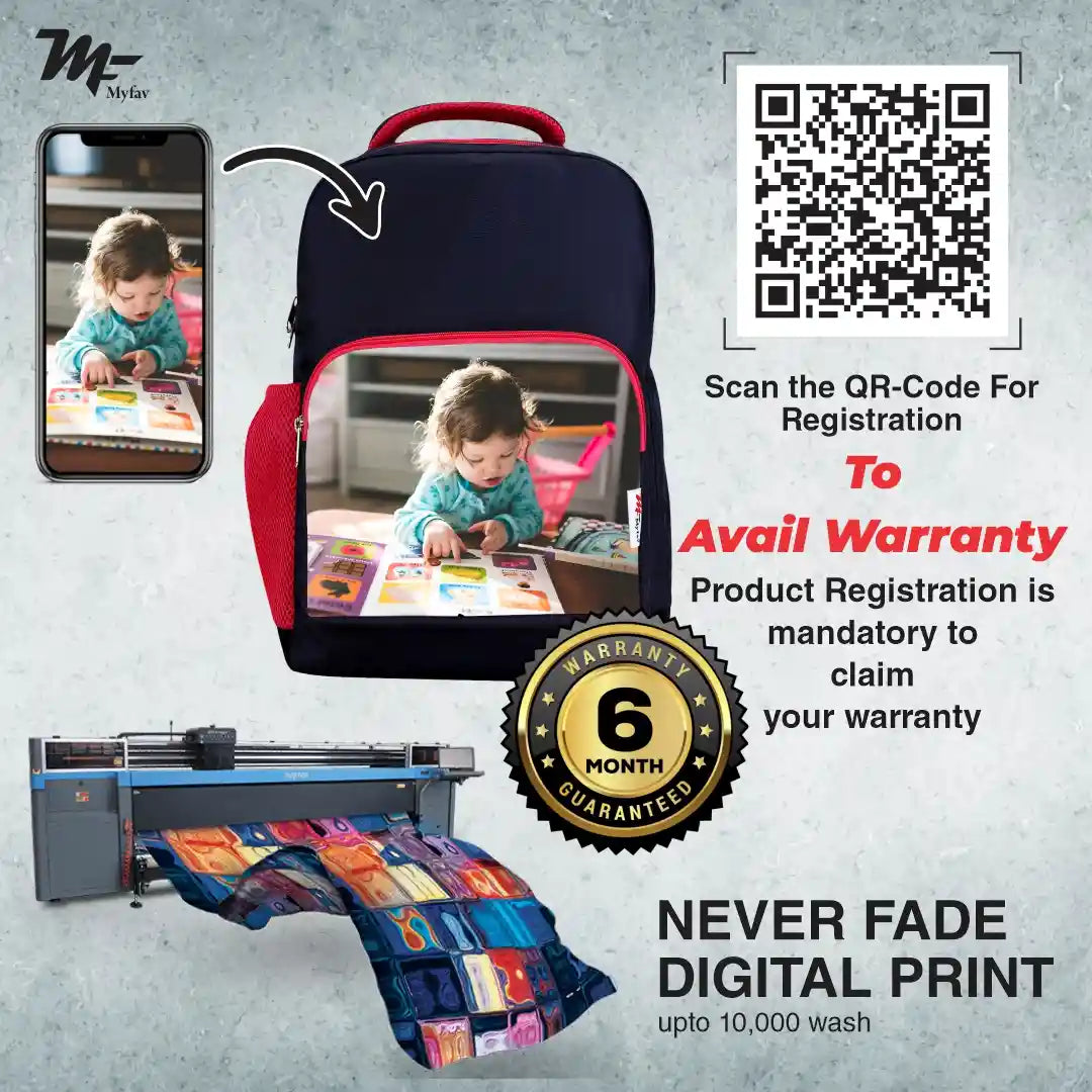 MY FAV Personalized/ Customized Print Kids School Bag For Girls/Boys, School, Casual, Picnic, Nursery-(2 to 10 year Old Kid)