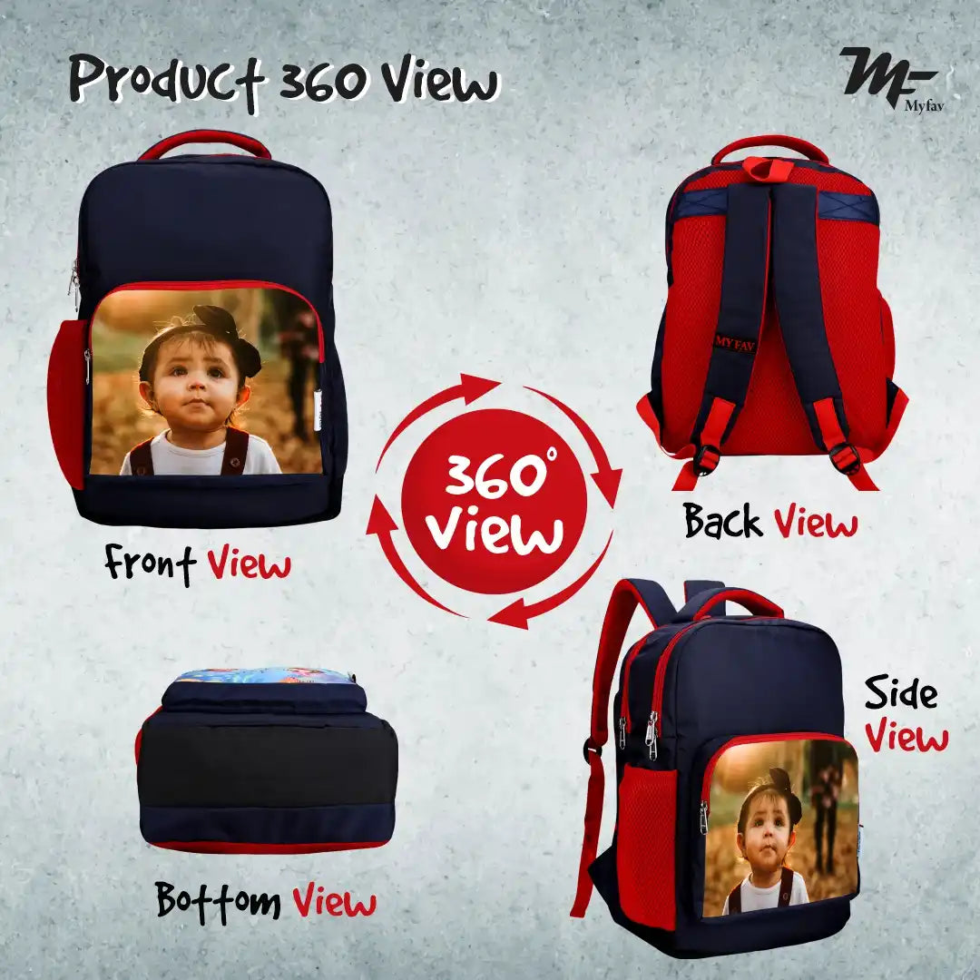 MY FAV Personalized/ Customized Print Kids School Bag For Girls/Boys, School, Casual, Picnic, Nursery-(2 to 10 year Old Kid)