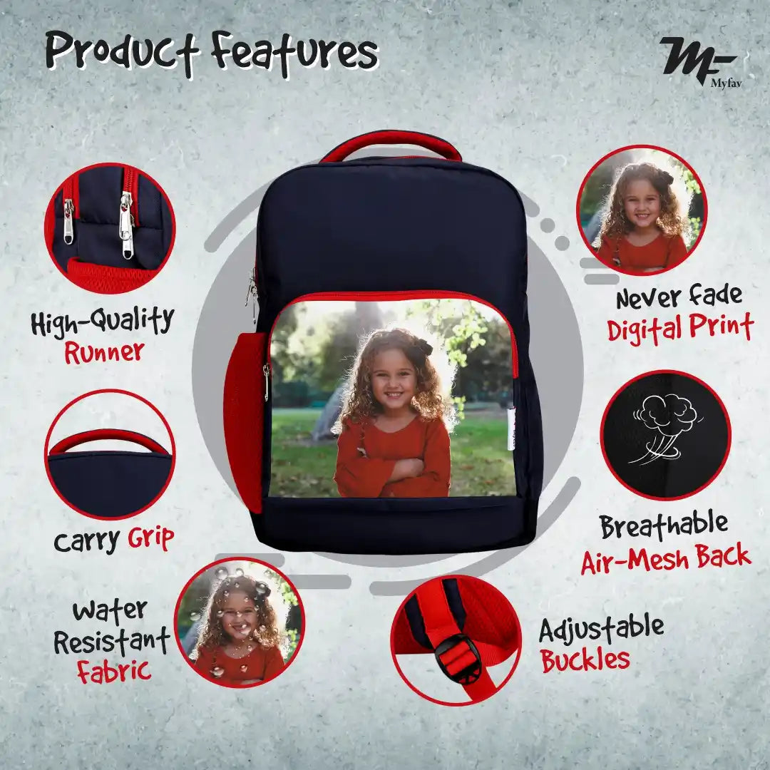 MY FAV Personalized/ Customized Print Kids School Bag For Girls/Boys, School, Casual, Picnic, Nursery-(2 to 10 year Old Kid)