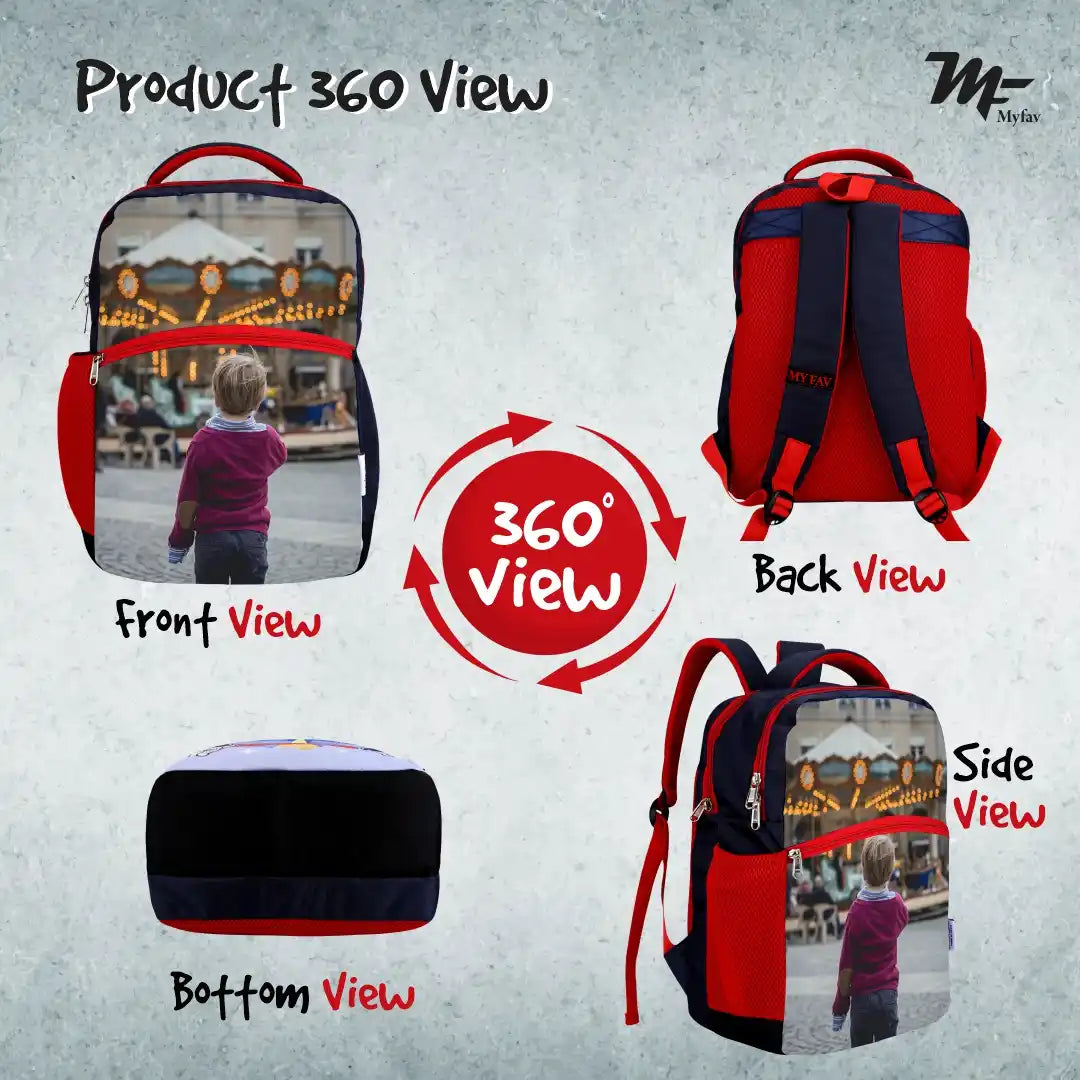 MY FAV Personalized/ Customized Print Kids School Bag For Girls/Boys, School, Casual, Picnic, Nursery-(2 to 10 year Old Kid)