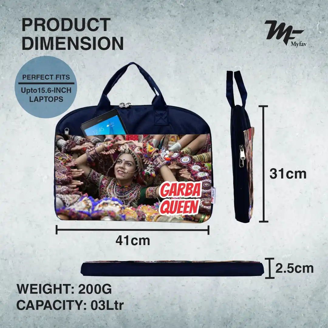 My Fav Personalized/Customized Print Blue Colour Office Laptop Bag Briefcase 15.6 Inch for Women and Men