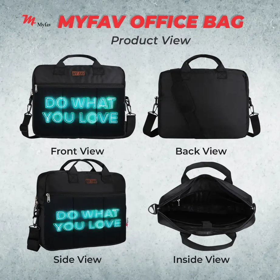 MY FAV Personalized/ Customized Print Office Bag for Men and Women, Water Repellent Highly Durable Business Briefcase Bag for Laptop/Notebook/MacBook/Office/Travel/Business