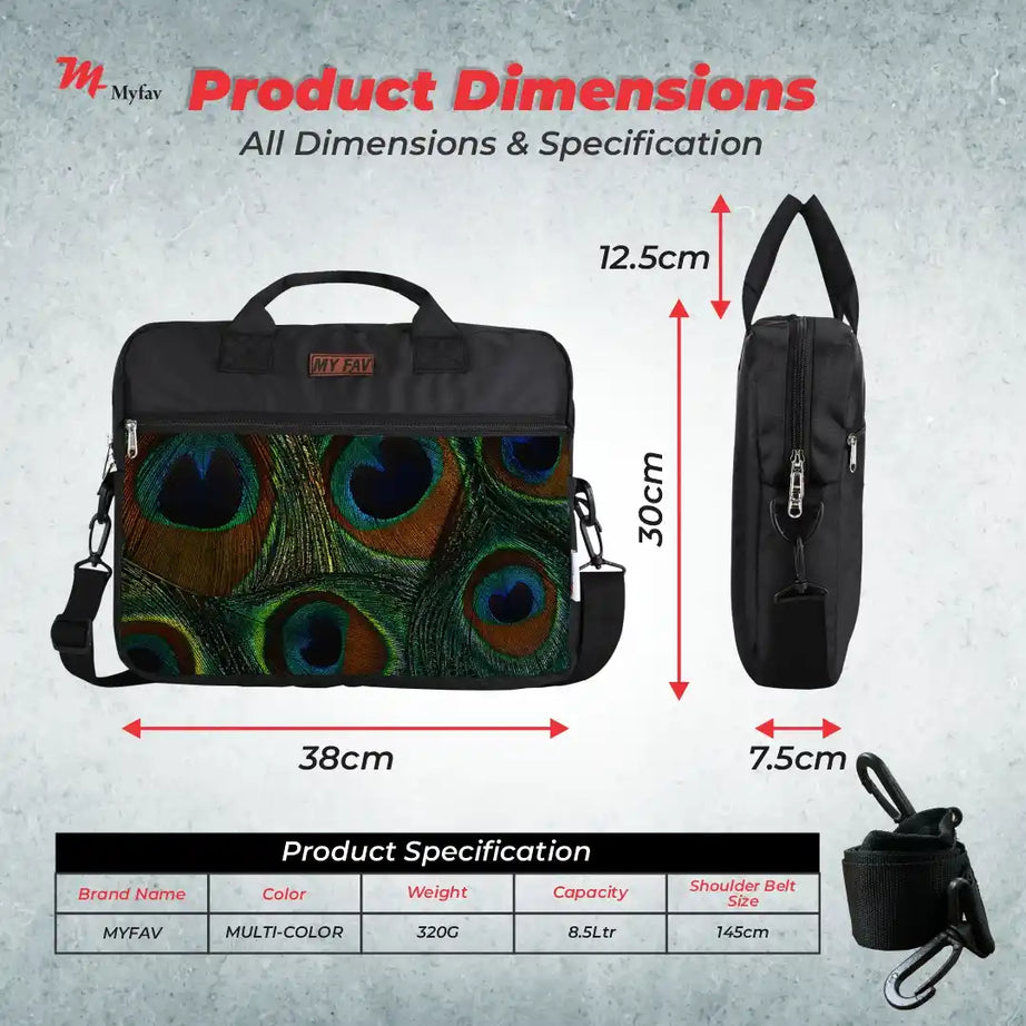 MY FAV Personalized/ Customized Print Office Bag for Men and Women, Water Repellent Highly Durable Business Briefcase Bag for Laptop/Notebook/MacBook/Office/Travel/Business