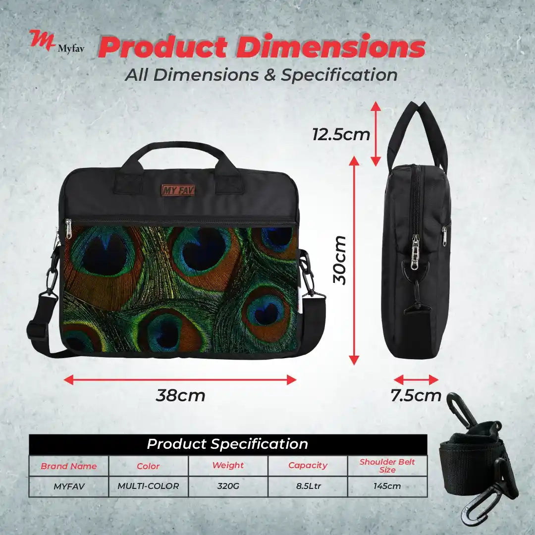 MY FAV Personalized/ Customized Print Office Bag for Men and Women, Water Repellent Highly Durable Business Briefcase Bag for Laptop/Notebook/MacBook/Office/Travel/Business