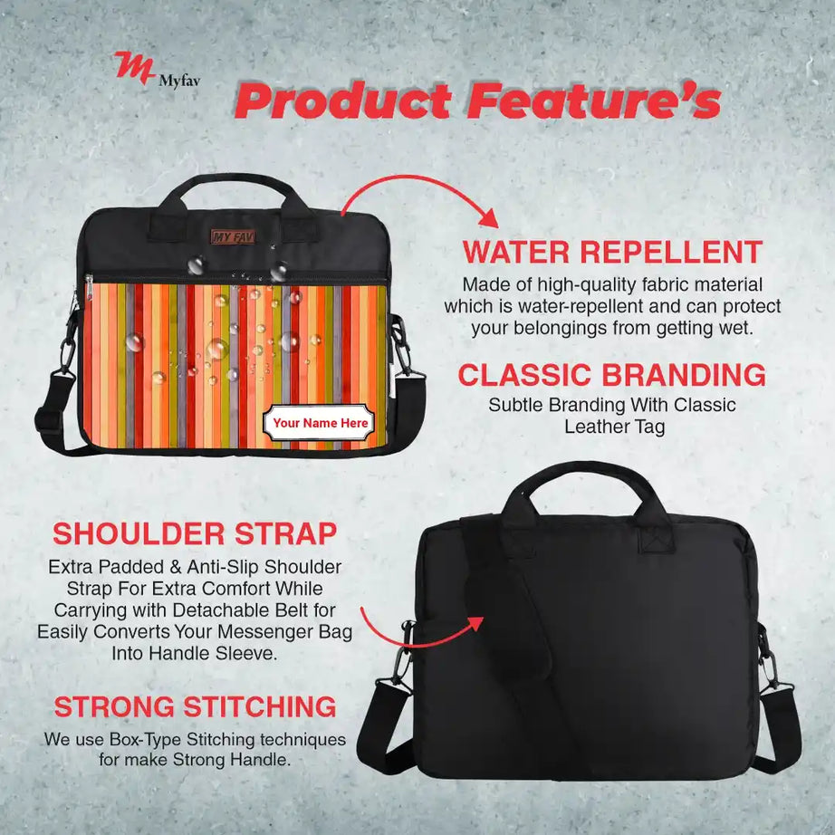 MY FAV Personalized/ Customized Print Office Bag for Men and Women, Water Repellent Highly Durable Business Briefcase Bag for Laptop/Notebook/MacBook/Office/Travel/Business