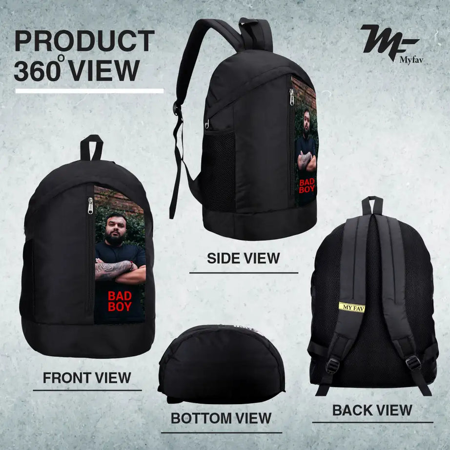 My Fav Personalized/ Customized Print 21 L Black Laptop Backpack for Men Women / College Bag for Boys Girls / Office Bag