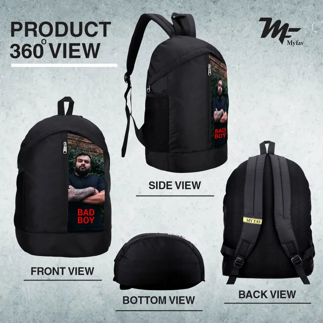 My Fav Personalized/ Customized Print 21 L Black Laptop Backpack for Men Women / College Bag for Boys Girls / Office Bag