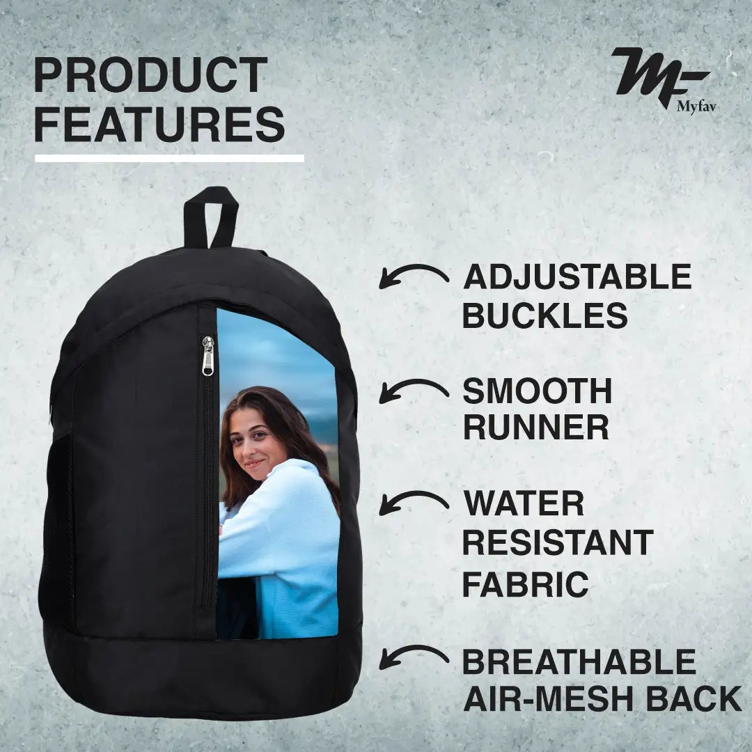 My Fav Personalized/ Customized Print 21 L Black Laptop Backpack for Men Women / College Bag for Boys Girls / Office Bag