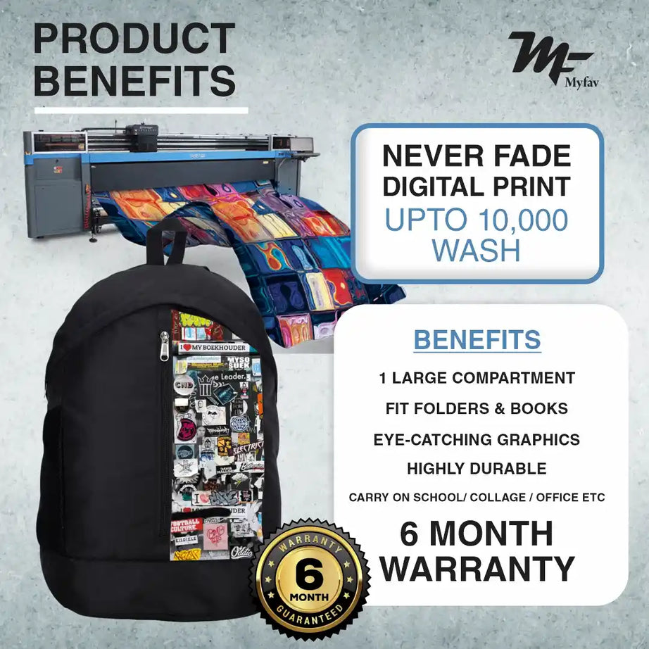 My Fav Personalized/ Customized Print 21 L Black Laptop Backpack for Men Women / College Bag for Boys Girls / Office Bag