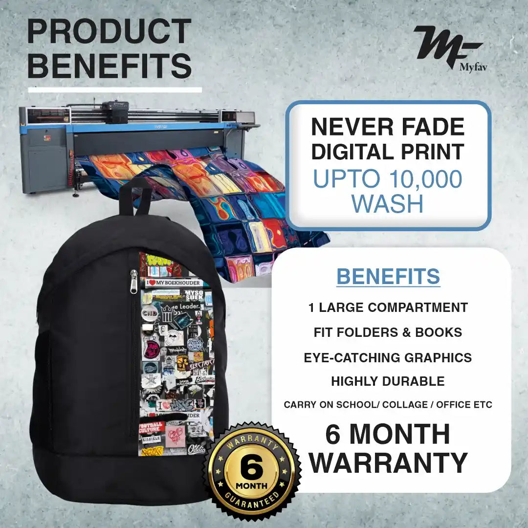 My Fav Personalized/ Customized Print 21 L Black Laptop Backpack for Men Women / College Bag for Boys Girls / Office Bag