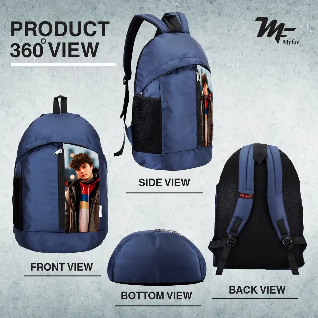 My Fav Personalized/ Customized Print 21 L Blue Laptop Backpack for Men Women / College Bag for Boys Girls / Office Bag