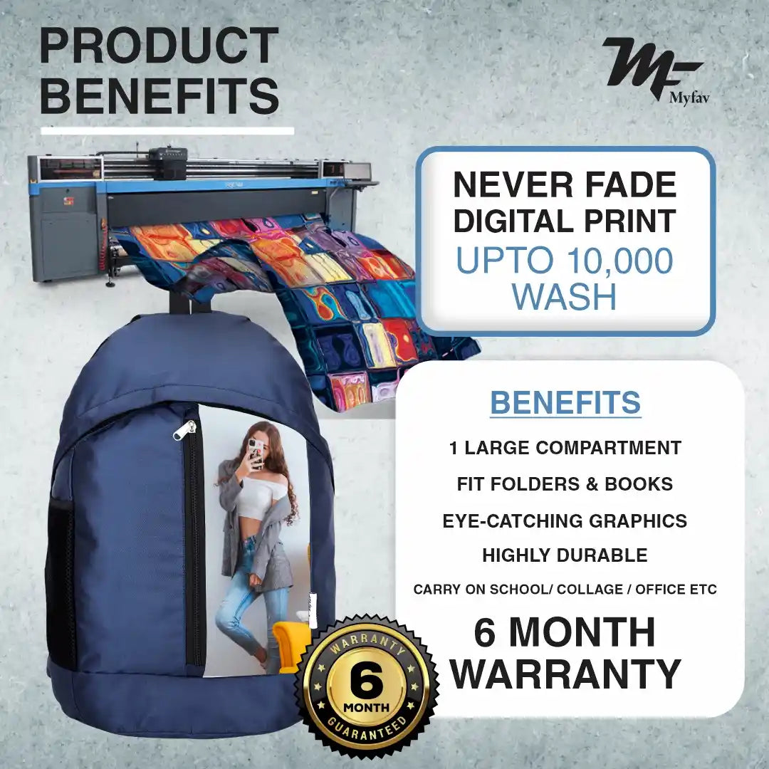 My Fav Personalized/ Customized Print 21 L Blue Laptop Backpack for Men Women / College Bag for Boys Girls / Office Bag