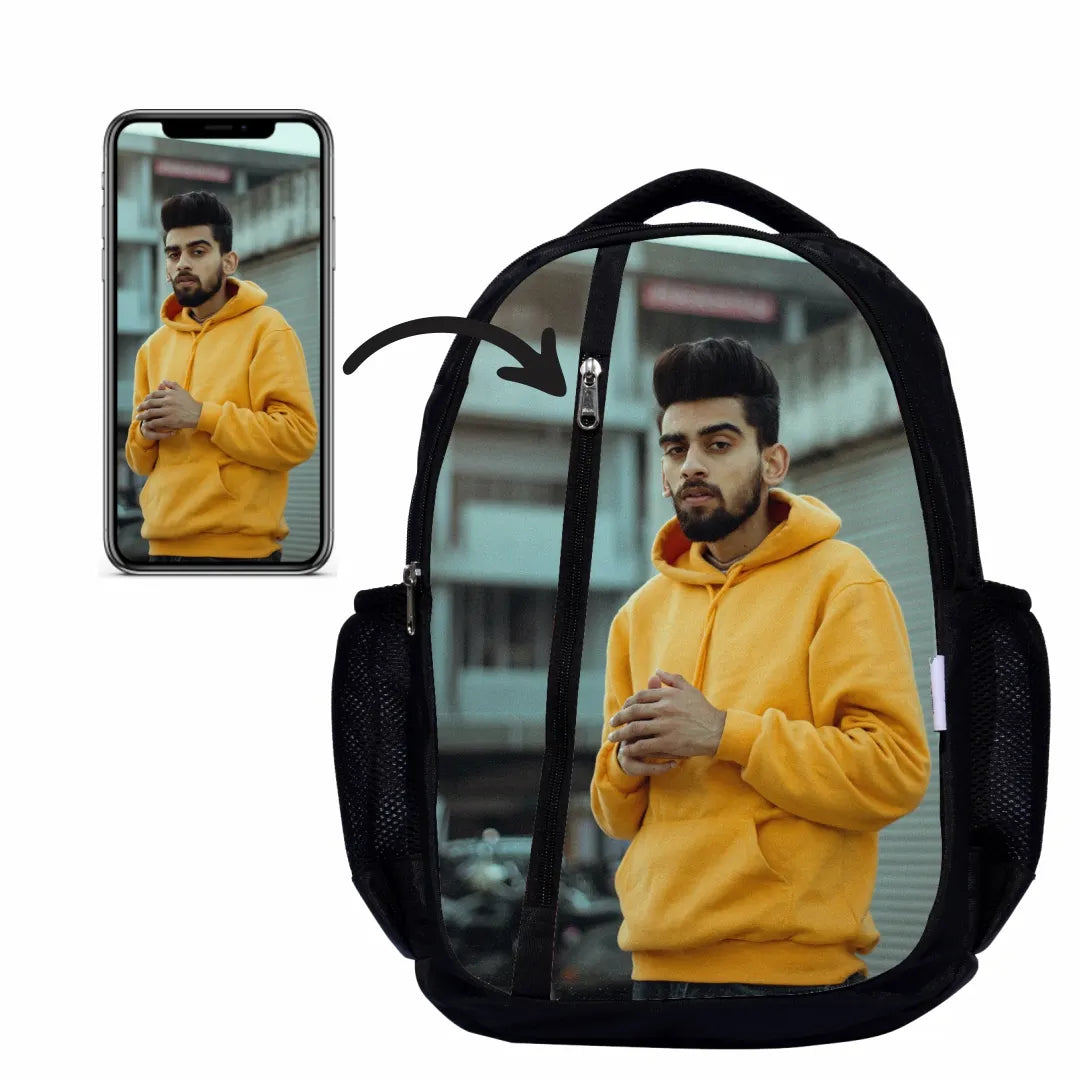 My Fav Personalized/ Customized Print Black Colour Laptop Backpack For Men Women / School Bag For Boys Girls