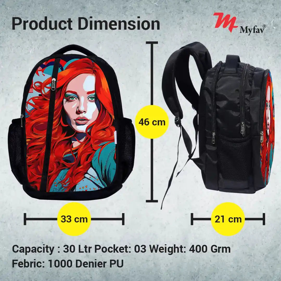 My Fav Personalized/ Customized Print Black Colour Laptop Backpack For Men Women / School Bag For Boys Girls