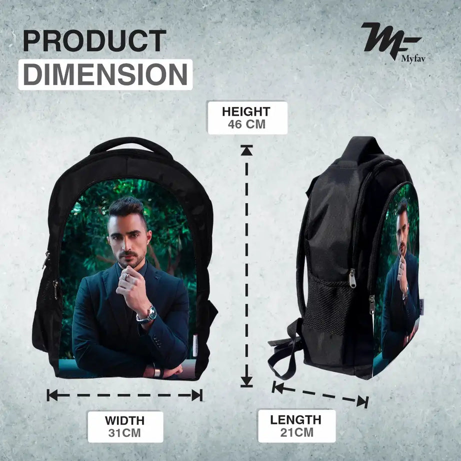 Red Black Personalized/ Customized Print Laptop Backpack for Office / School / Travel