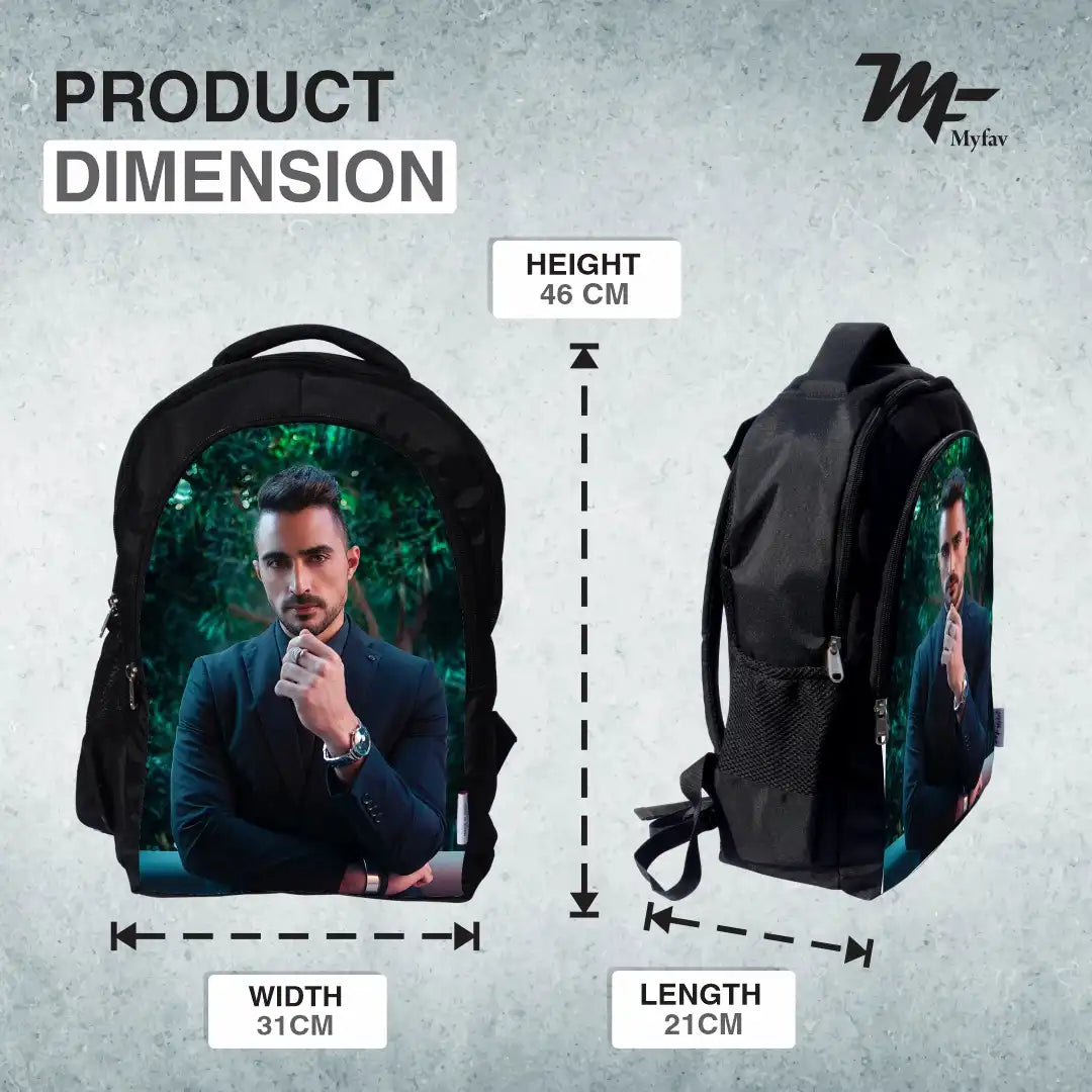 Red Black Personalized/ Customized Print Laptop Backpack for Office / School / Travel