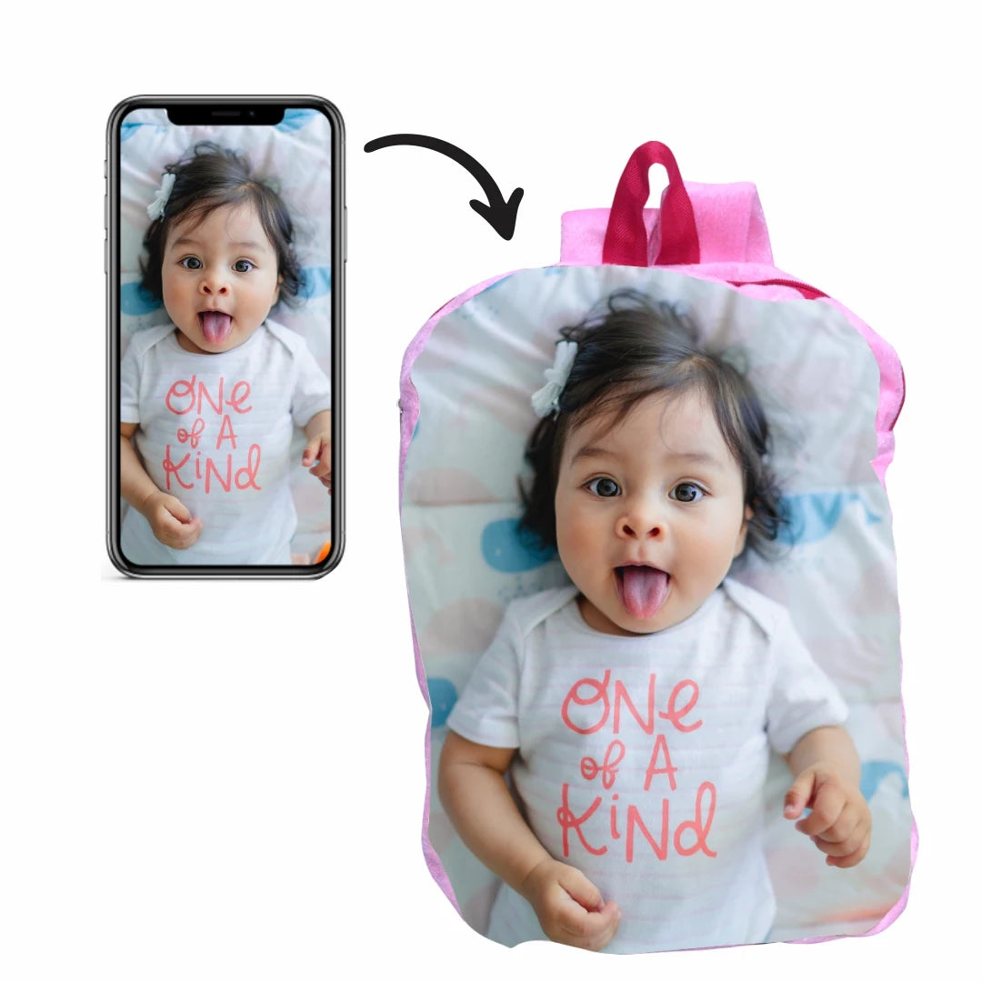 My Fav Personalized/ Customized Print Play School Bag Picknick & Kids Bag Pink Colour