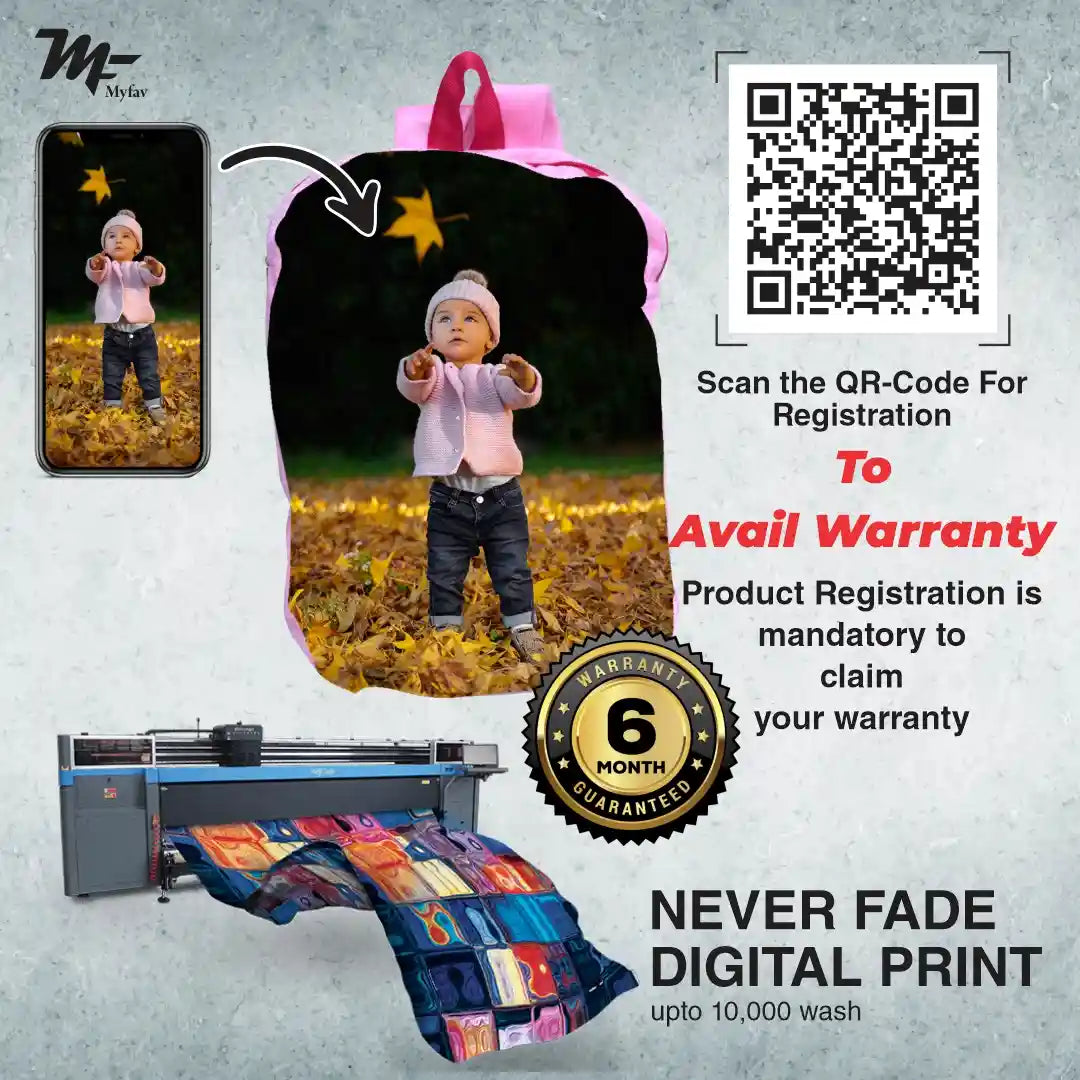 My Fav Personalized/ Customized Print Play School Bag Picknick & Kids Bag Pink Colour