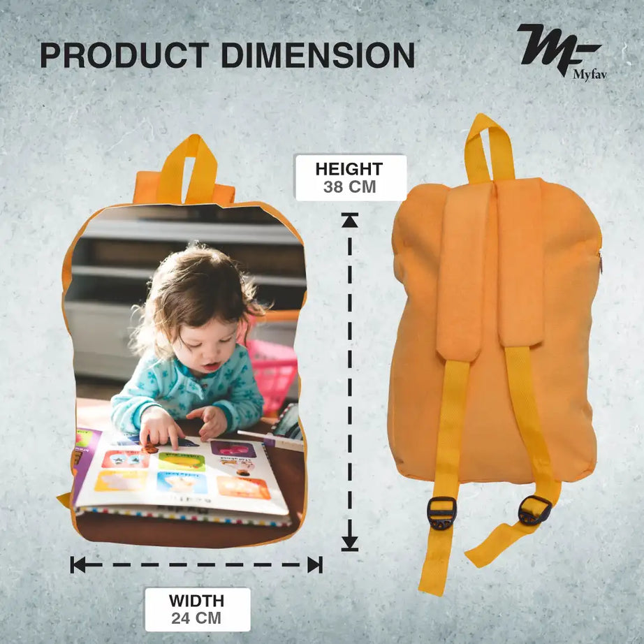 My Fav Personalized/ Customized Print Play School Bag Picknick & Kids Bag Yellow Colour