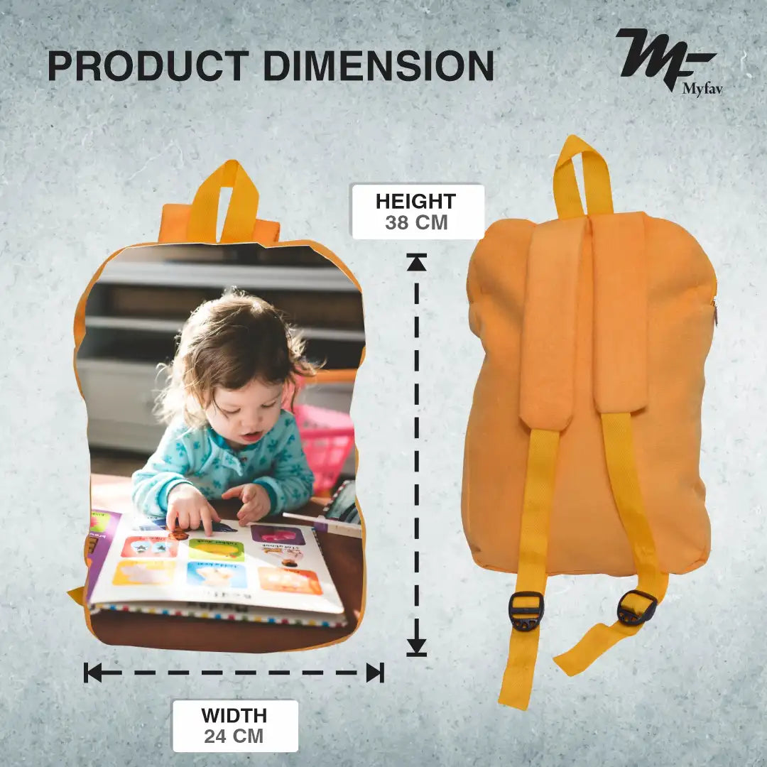 My Fav Personalized/ Customized Print Play School Bag Picknick & Kids Bag Yellow Colour