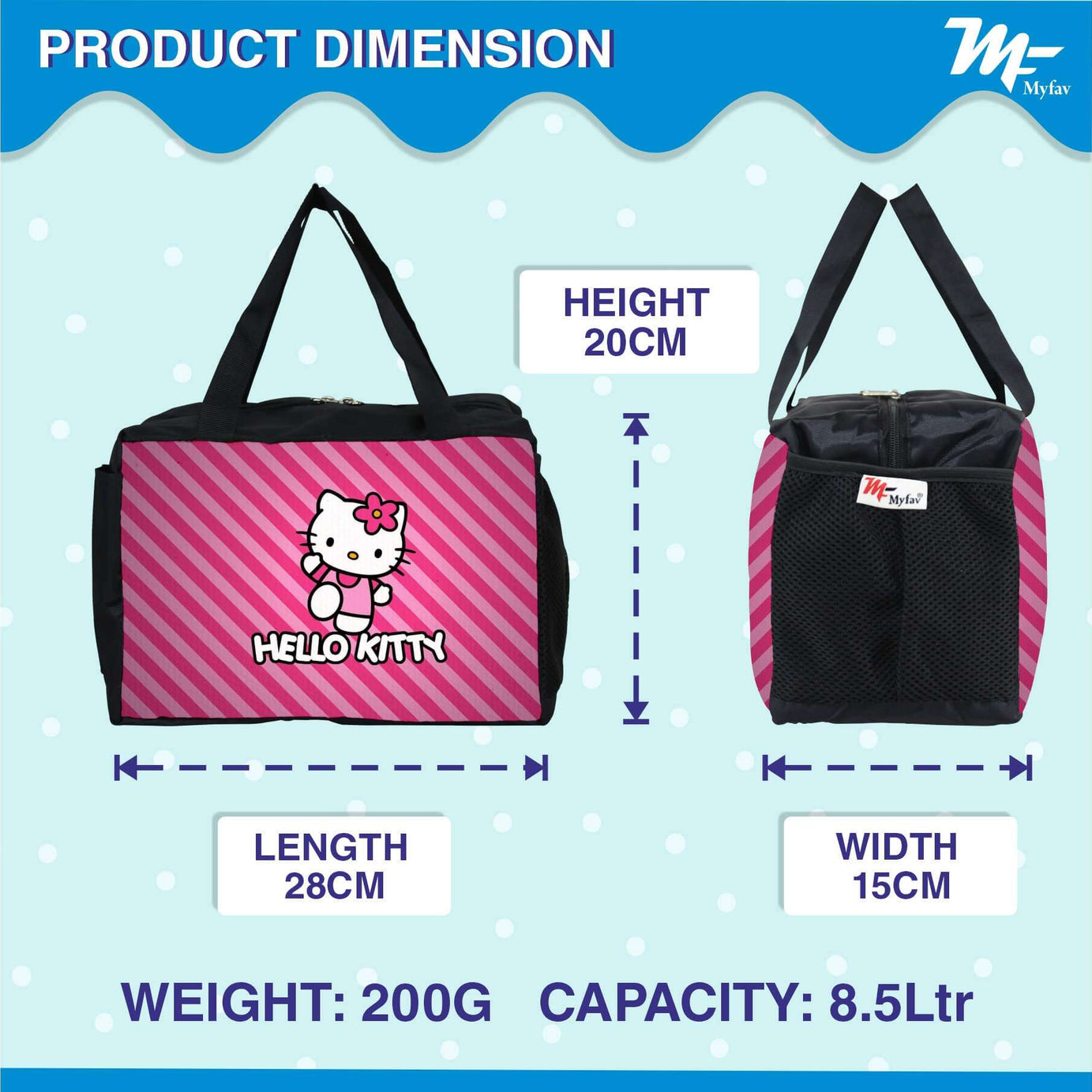 My Fav Kitty Printed Diaper Bag