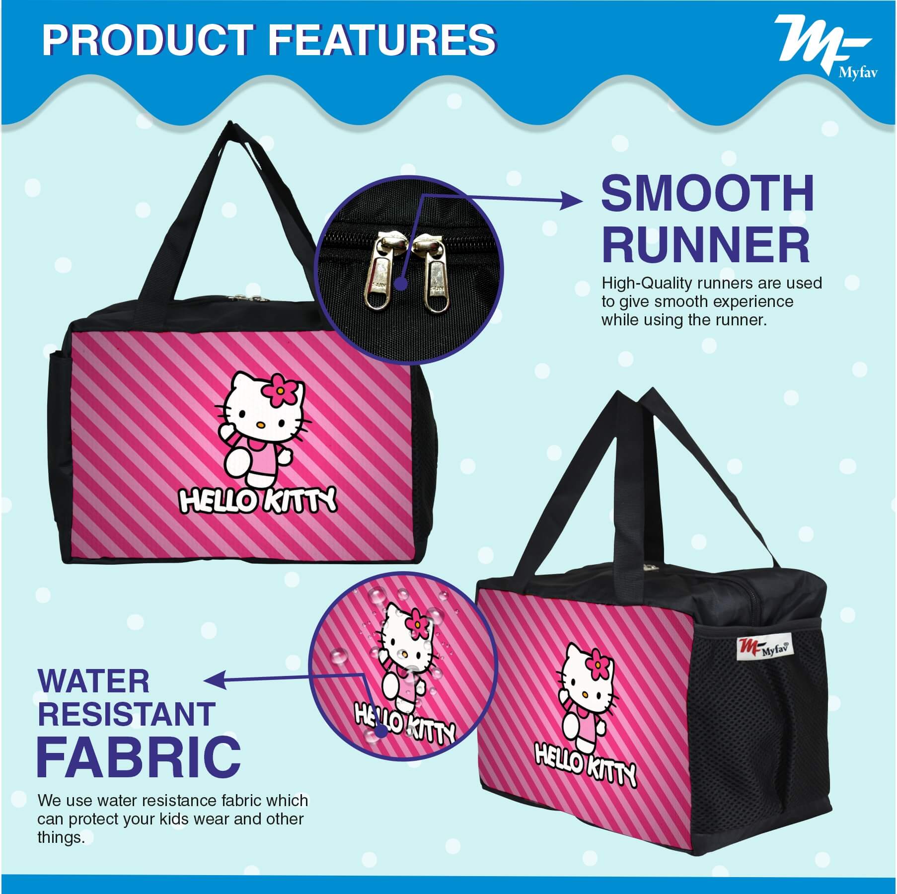 My Fav Kitty Printed Diaper Bag