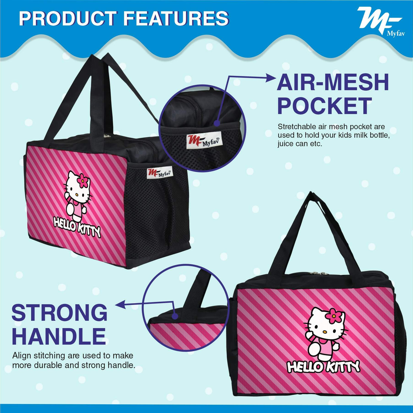 My Fav Kitty Printed Diaper Bag