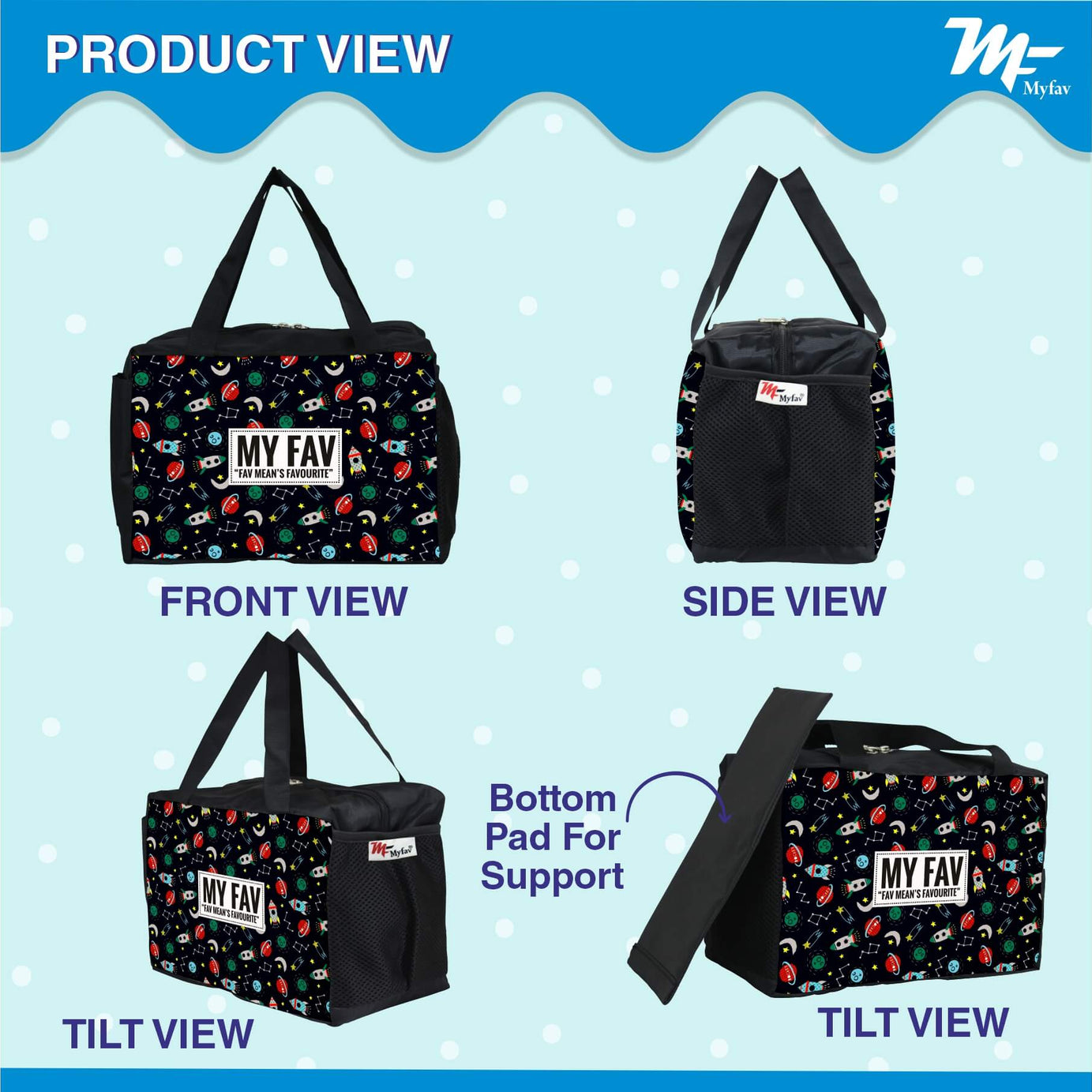 My Fav Space Printed Diaper Bag